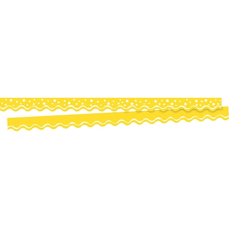 Barker Creek Happy Lemon Yellow Double-Sided Scalloped Border, 13/set, PK13 997